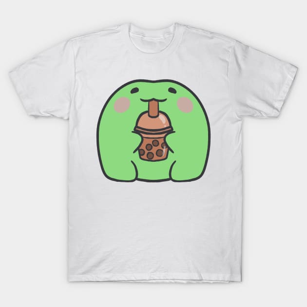 Choccy milk drinking frog T-Shirt by IcyBubblegum